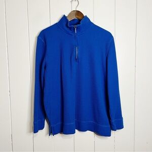 Northern Reflections Blue Quarter Zip Waffle Sweater.